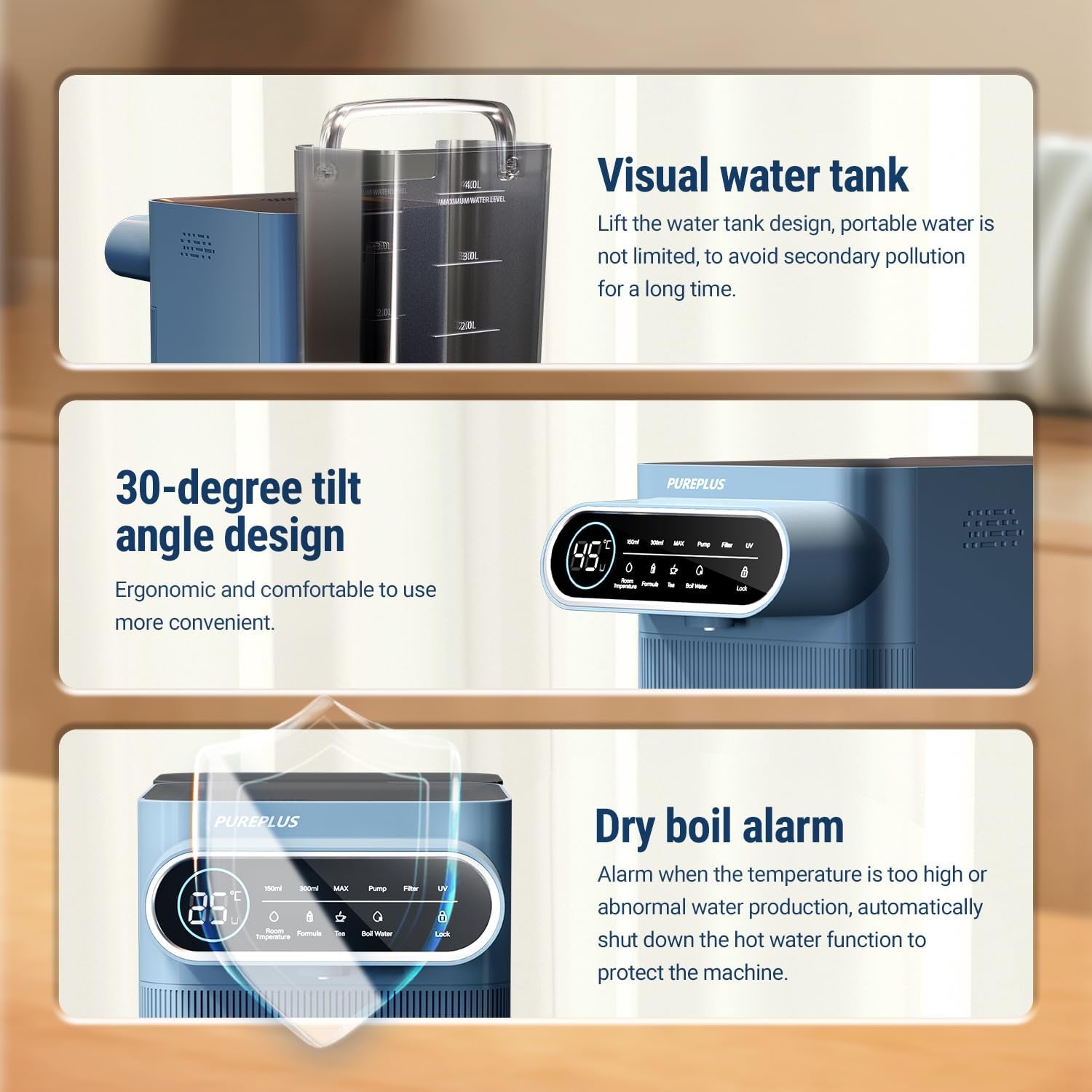 Countertop Reverse Osmosis Water Filtration System with Instant Hot Water Dispenser - Nourishment Tapestry