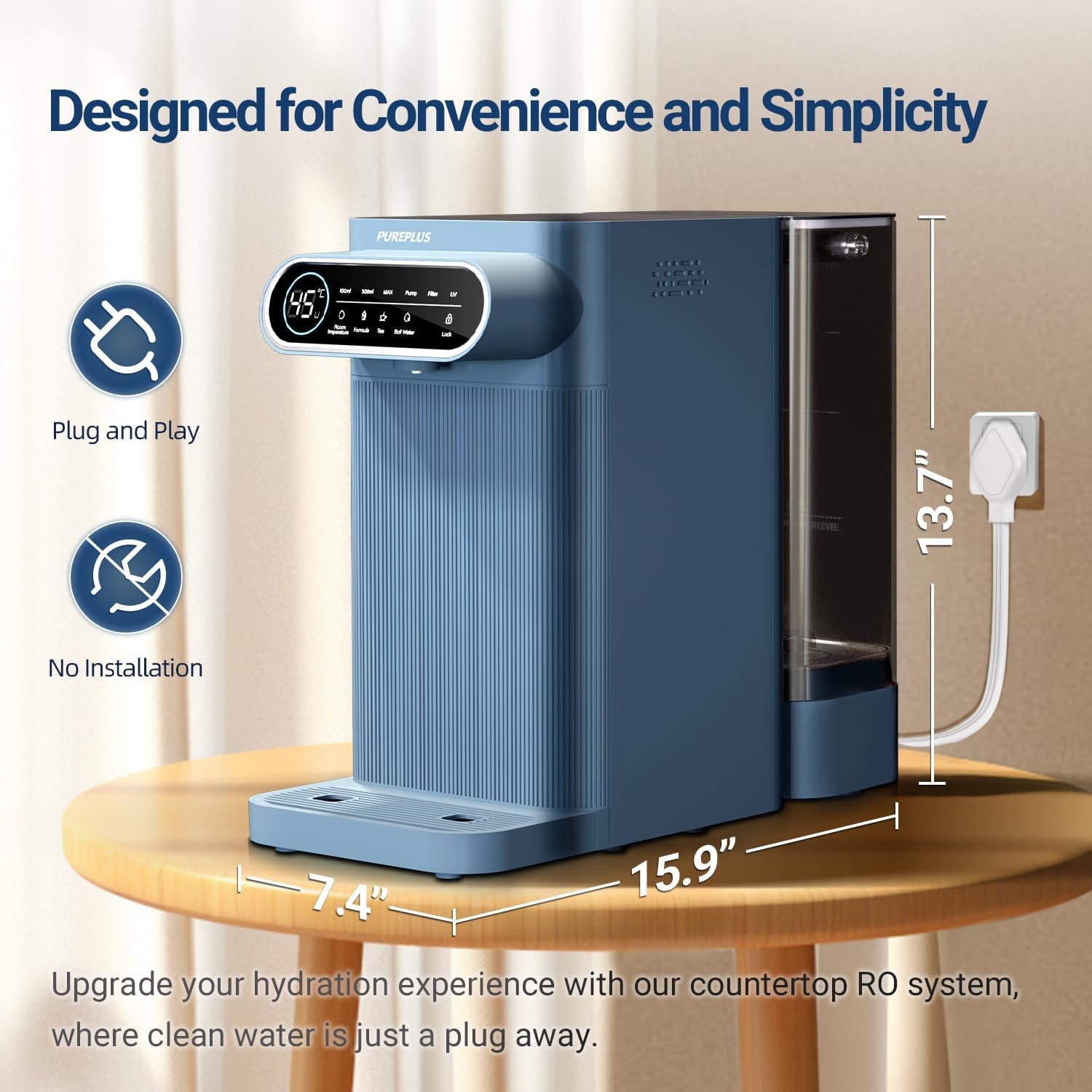 Countertop Reverse Osmosis Water Filtration System with Instant Hot Water Dispenser - Nourishment Tapestry