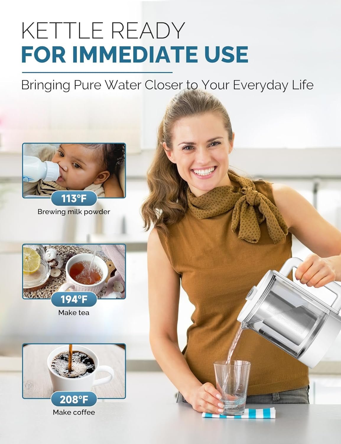 Countertop RO Water Filter System: 4:1 Pure to Drain, 4 Hot Water Settings, Portable Purifier to Reduce PFAS & PFOA & PFOS - Nourishment Tapestry