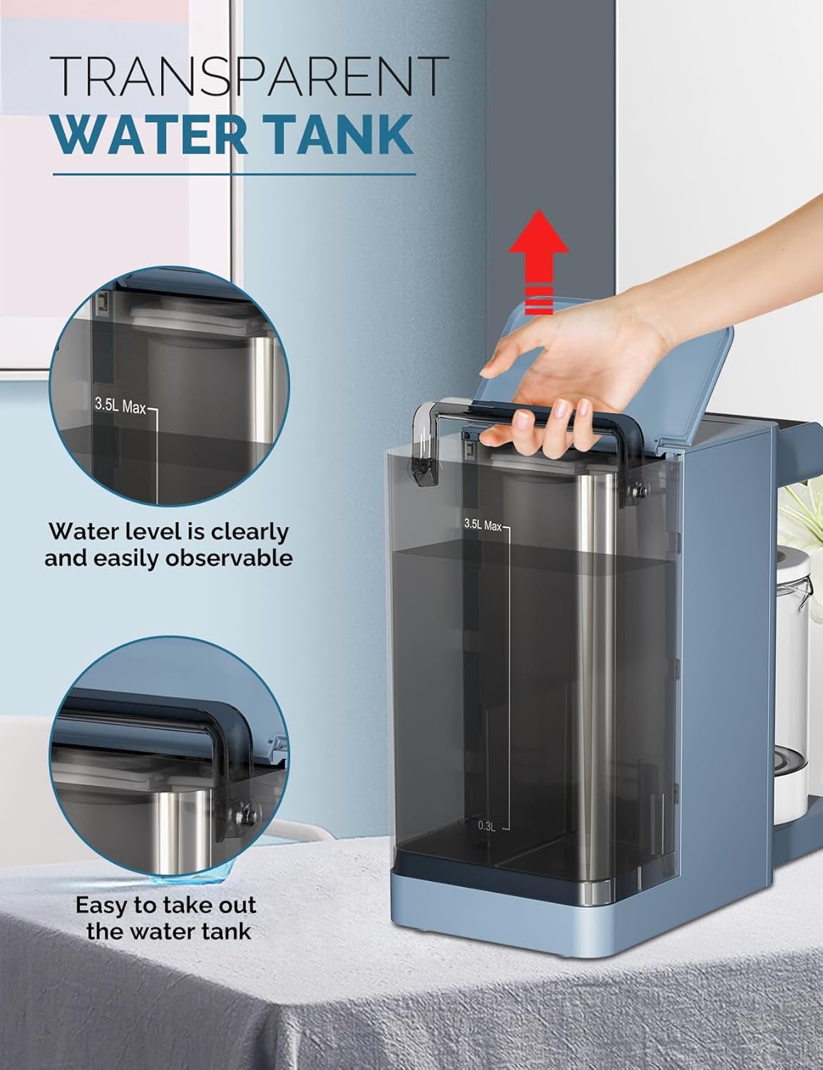 Countertop RO Water Filter System: 4:1 Pure to Drain, 4 Hot Water Settings, Portable Purifier to Reduce PFAS & PFOA & PFOS - Nourishment Tapestry