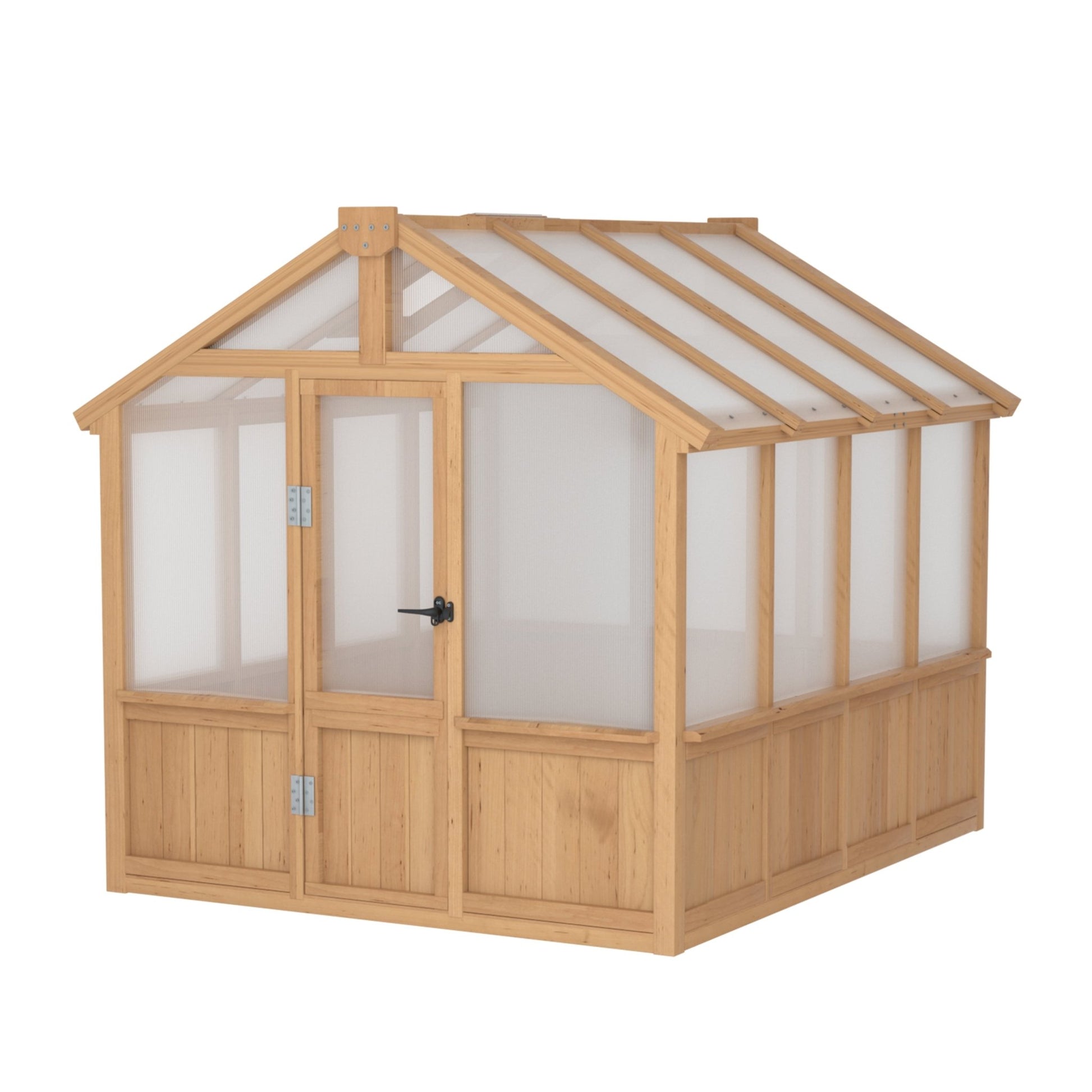 Deluxe 8'x6' Cedar Greenhouse with Secure Door and Adjustable Window for Patio & Garden - Nourishment Tapestry
