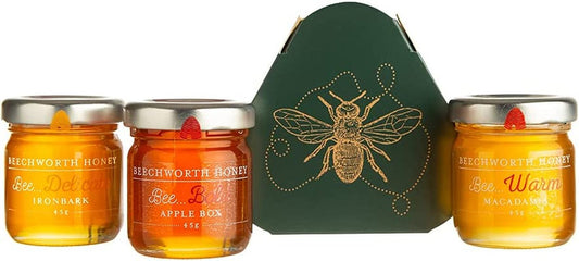 Deluxe Australian Mini Honey Trio Gift Pack - 45g x 3: Pure Australian Honey Sampler - Nourishment Tapestry