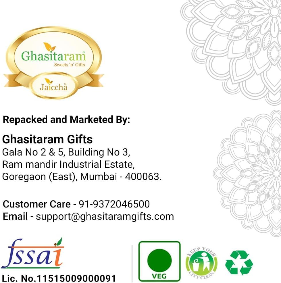 Deluxe Rakhi Gift Box: 6 Gourmet Treats, Besan Barfi, 2 Pearl Rakhis - Nourishment Tapestry