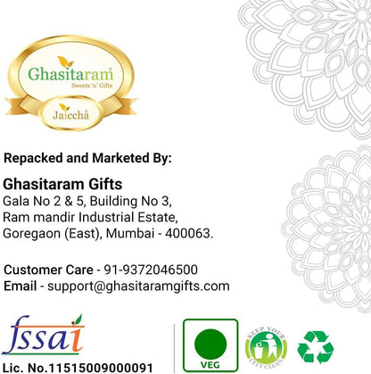 Deluxe Rakhi Gift Box: 6 Gourmet Treats, Besan Barfi, 2 Pearl Rakhis - Nourishment Tapestry