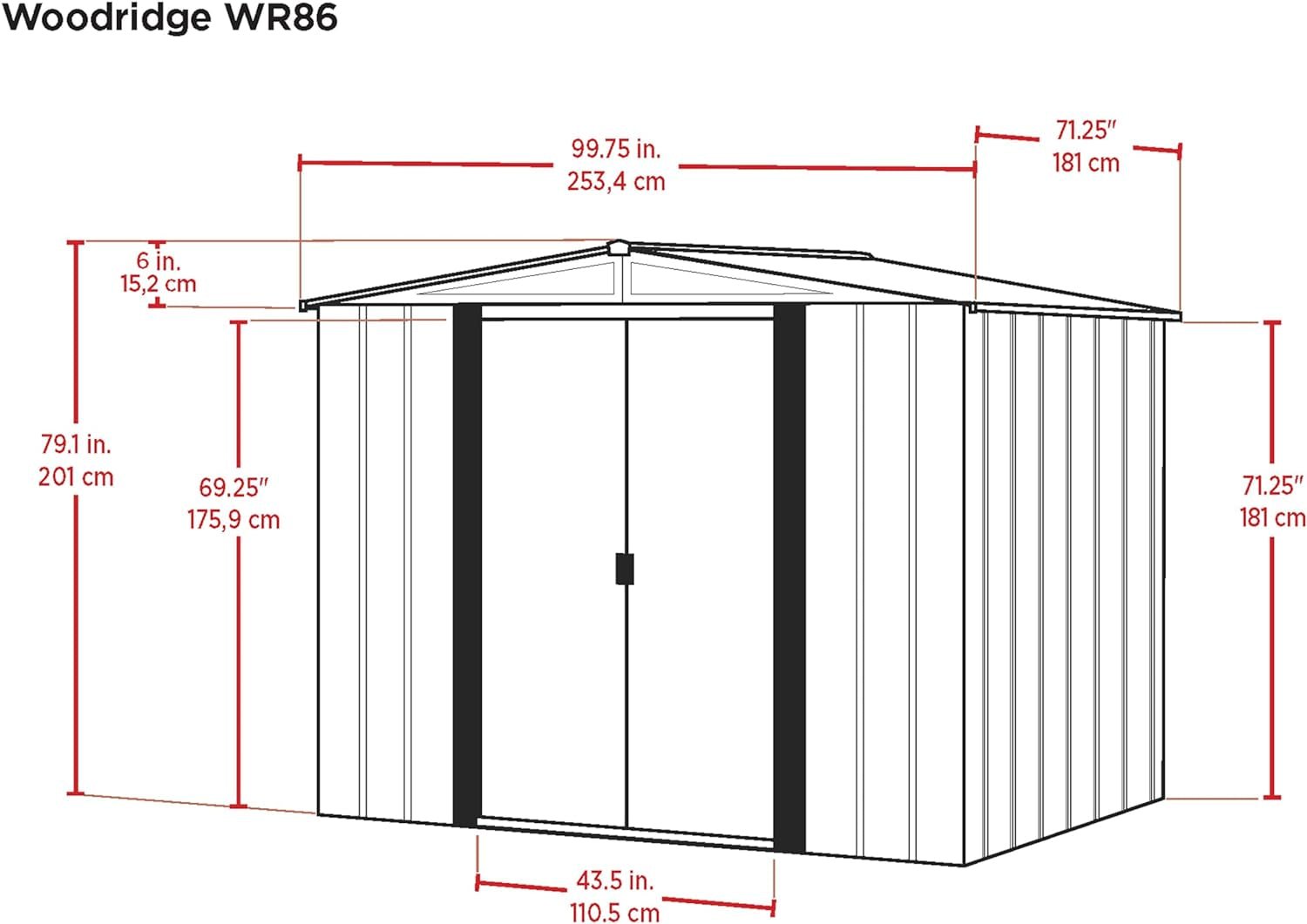 Durable 8x6 Ft Steel Storage Shed: Stylish Coffee/Woodgrain Design - Nourishment Tapestry