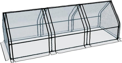 Durable Steel Frame Mini Greenhouse: 270x92x92cm PE Cover Tunnel with Roll - Up Doors - Buy Now! - Nourishment Tapestry