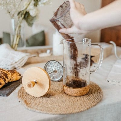 Eco - Chic 34oz French Press Coffee Maker with Bamboo Cork Design - Nourishment Tapestry