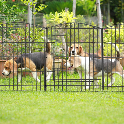 'Elegant 11.8ft Decorative Garden Fence: 5 Panels + Gate, Black Rustproof Wire Barrier for Backyard, Patio - No - Dig Installation' - Nourishment Tapestry