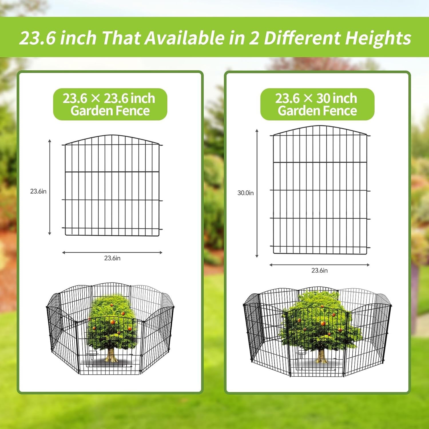 'Elegant 11.8ft Decorative Garden Fence: 5 Panels + Gate, Black Rustproof Wire Barrier for Backyard, Patio - No - Dig Installation' - Nourishment Tapestry