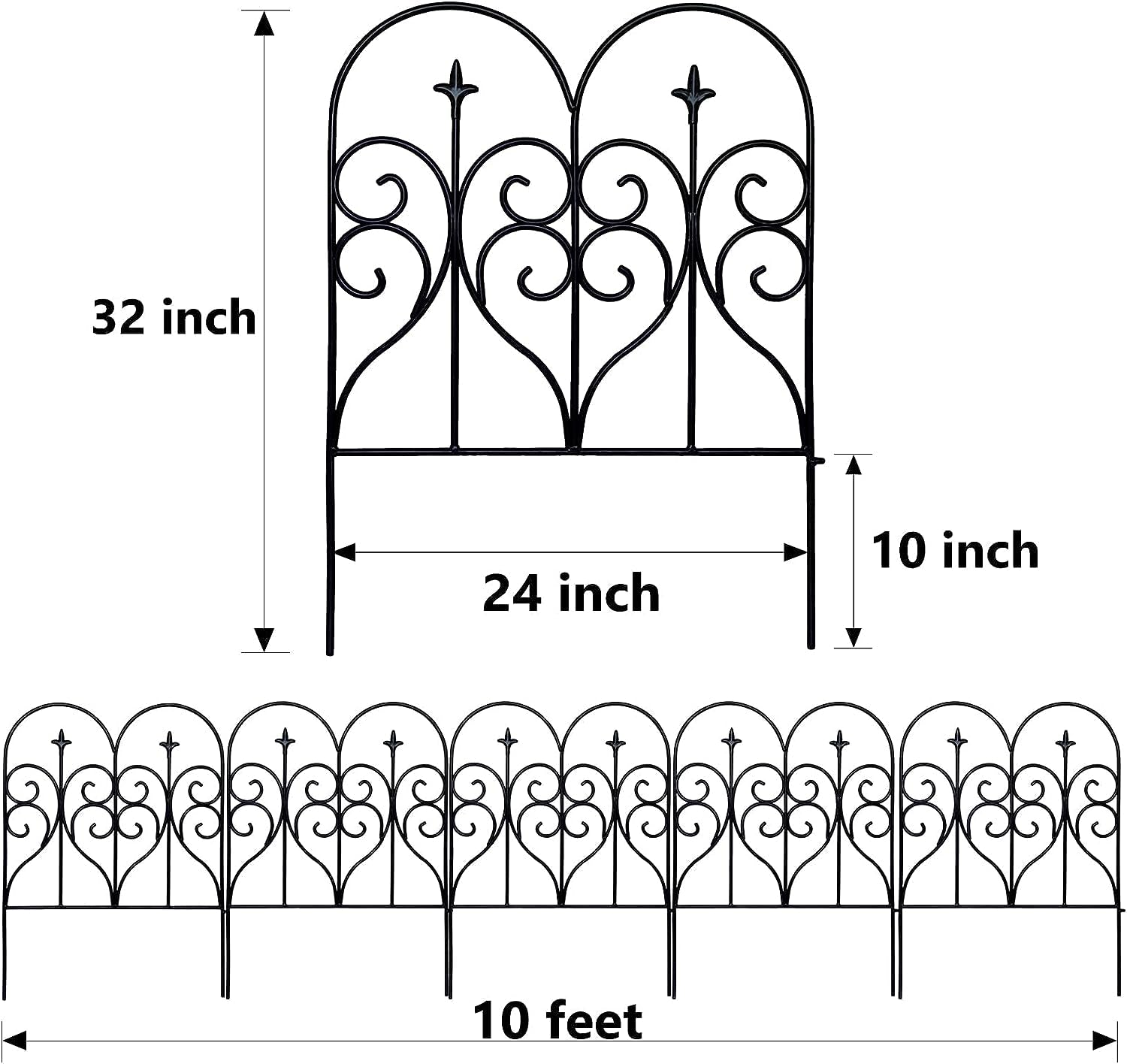 Elegant 3M Rustproof Garden Fence: Beautify Your Yard, Patio & Flower Beds - Nourishment Tapestry