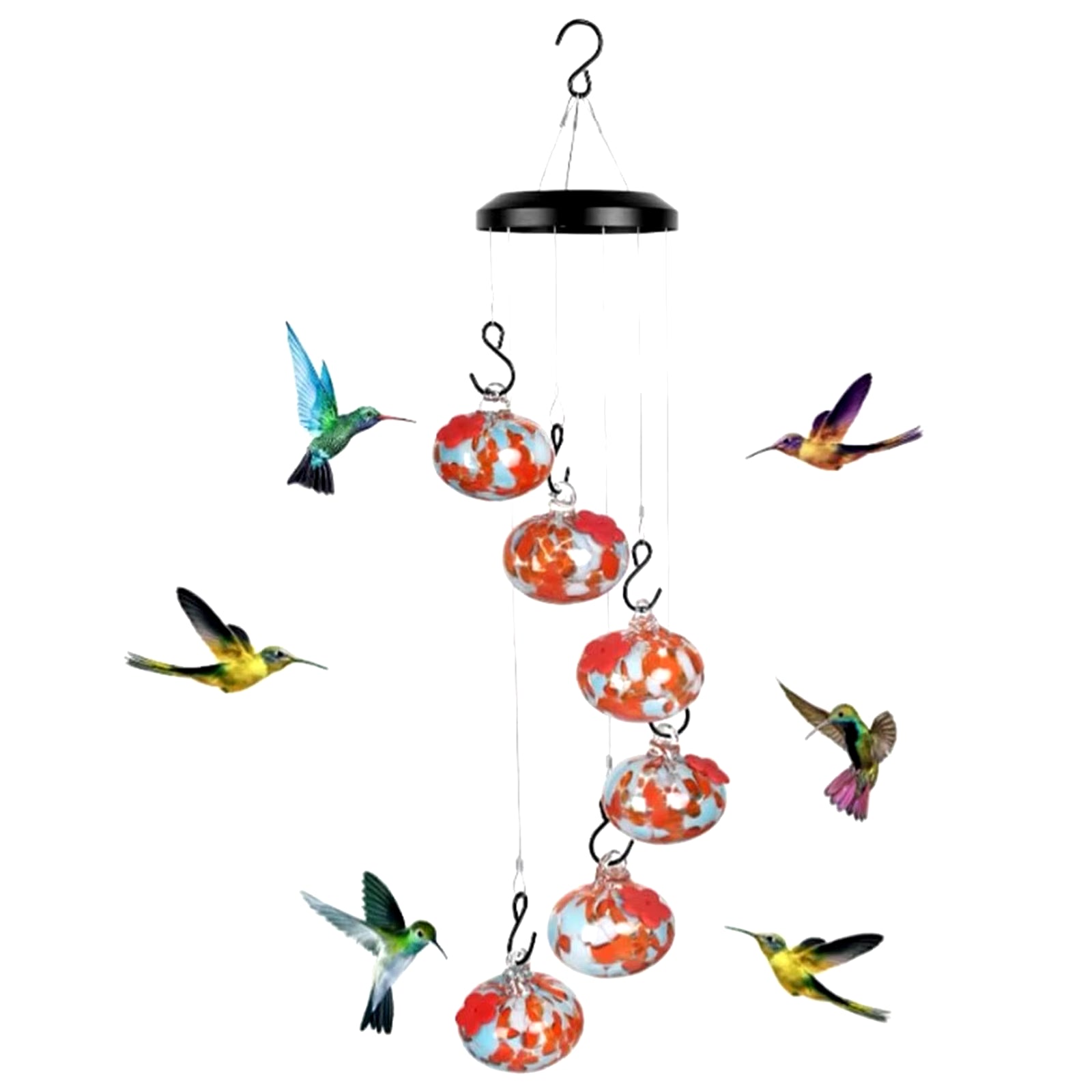 Enchanting Window Bird Feeder: Charming Wind Chimes & Squirrel - Proof Hummingbird Feeder with Suction Cup - Nourishment Tapestry