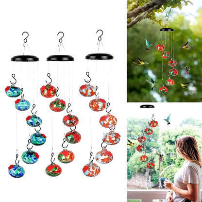 Enchanting Window Bird Feeder: Charming Wind Chimes & Squirrel - Proof Hummingbird Feeder with Suction Cup - Nourishment Tapestry