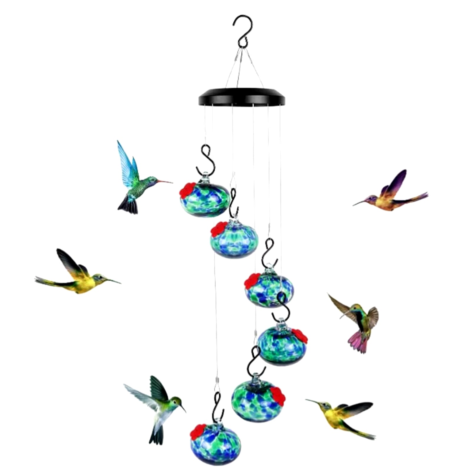 Enchanting Window Bird Feeder: Charming Wind Chimes & Squirrel - Proof Hummingbird Feeder with Suction Cup - Nourishment Tapestry
