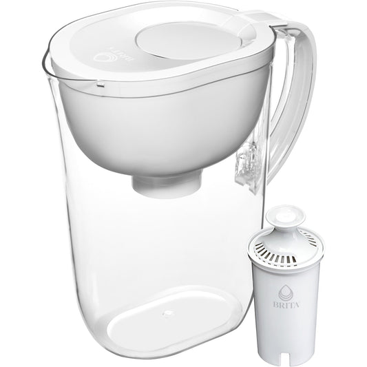 Everyday White Water Filter Pitcher - Large 10 Cup Capacity, BPA Free - Clean, Fresh Water for the Whole Family - Nourishment Tapestry