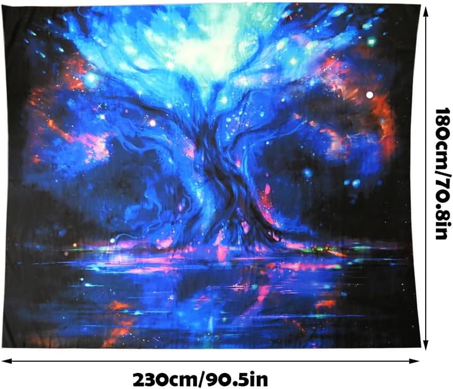 Glowing Tree of Life Blacklight Tapestry - Large Trippy Wall Decor for Bedroom - Buy Online - Nourishment Tapestry