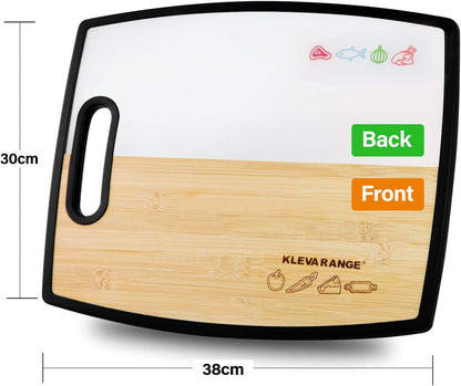 Hygienic 2 - in - 1 Bamboo & Poly Cutting Board: Reversible, Premium Kitchen Essential - Nourishment Tapestry