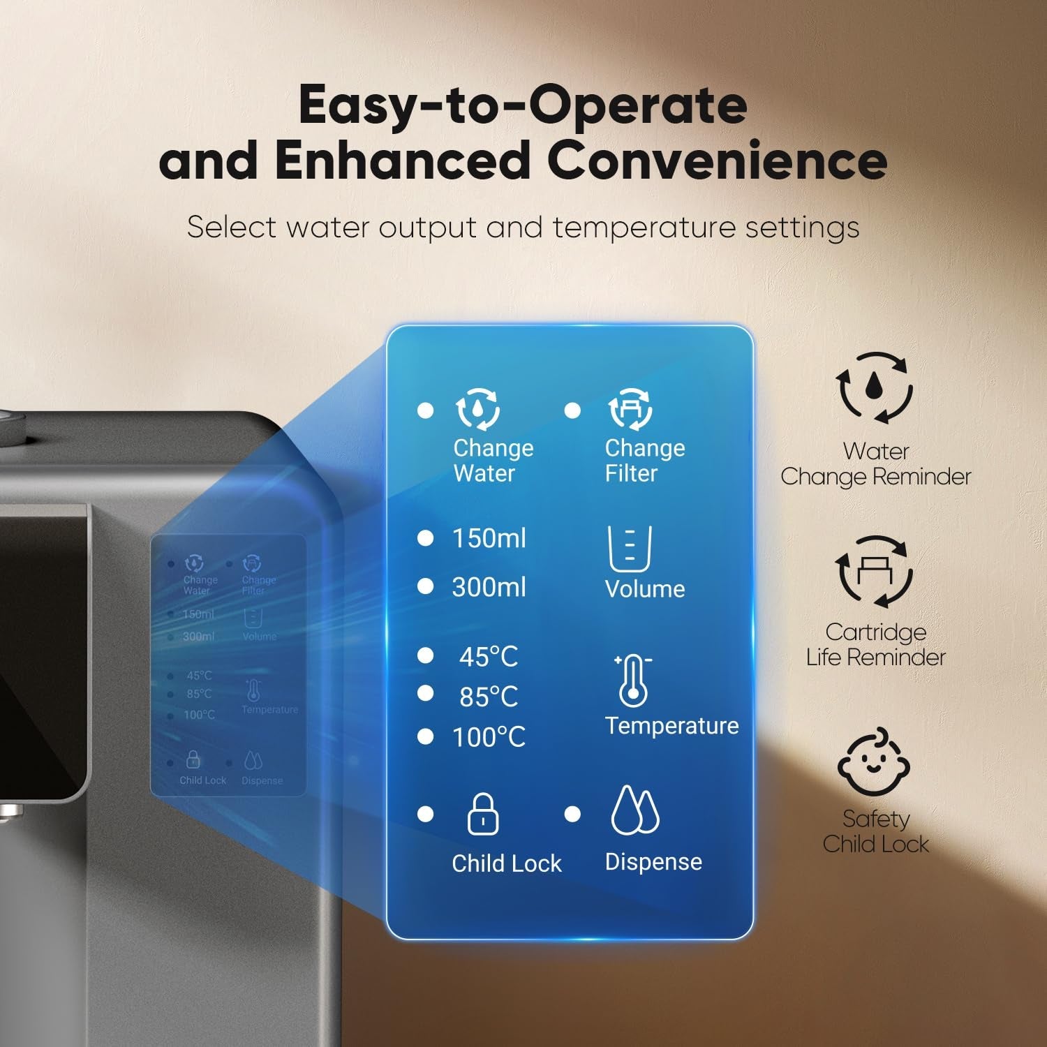 Instant Hot Water Dispenser with 4 - Stage RO Filtration - No Installation Needed! Get Hot Water Instantly Without the Hassle! - Nourishment Tapestry