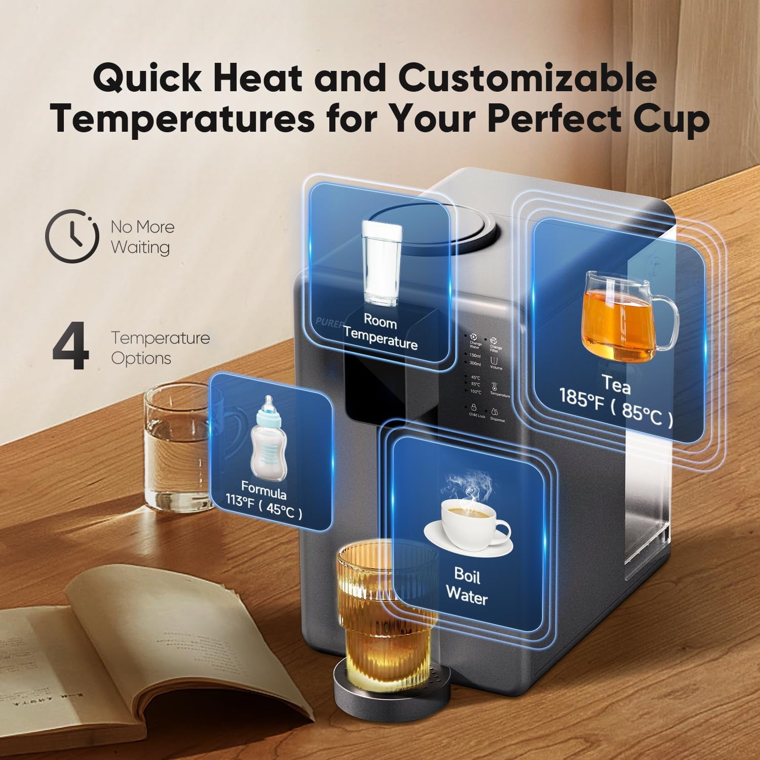 Instant Hot Water Dispenser with 4 - Stage RO Filtration - No Installation Needed! Get Hot Water Instantly Without the Hassle! - Nourishment Tapestry