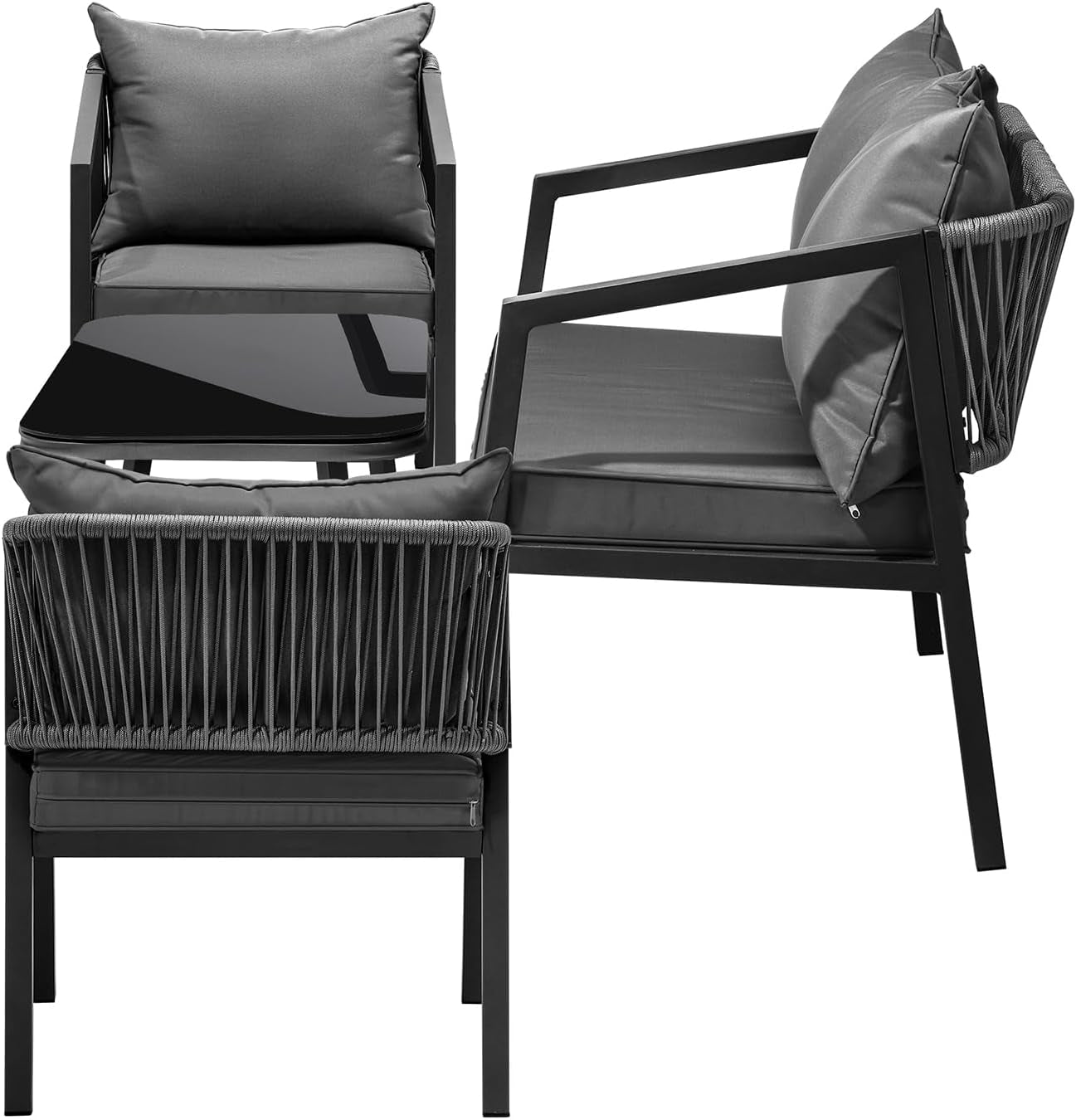 Livsip 4 - Piece Outdoor Furniture Set: Stylish Patio Dining Set for Backyard Entertaining - Nourishment Tapestry