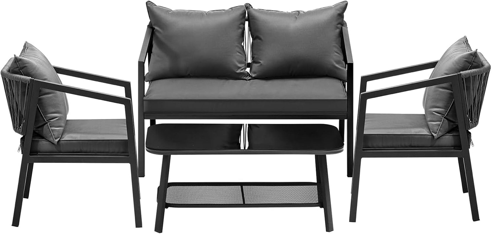 Livsip 4 - Piece Outdoor Furniture Set: Stylish Patio Dining Set for Backyard Entertaining - Nourishment Tapestry