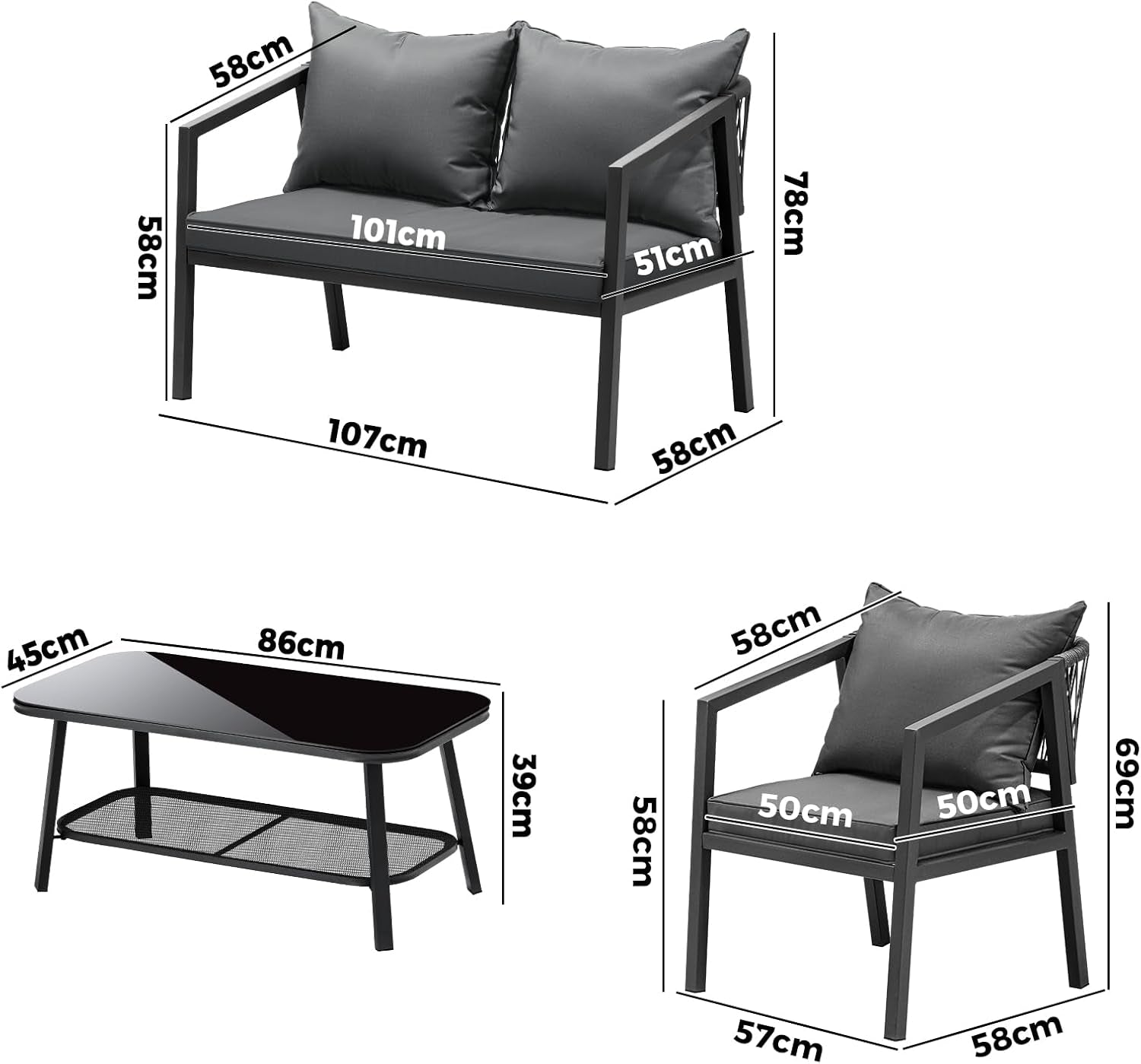 Livsip 4 - Piece Outdoor Furniture Set: Stylish Patio Dining Set for Backyard Entertaining - Nourishment Tapestry