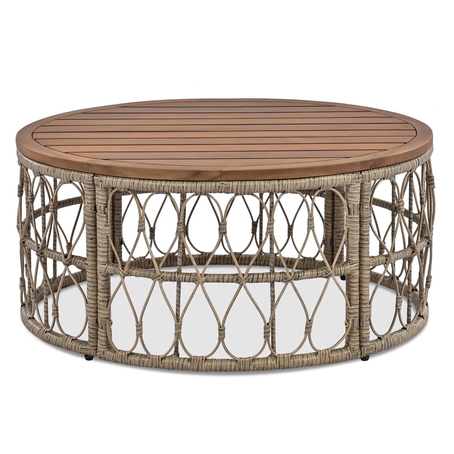 Luxurious 4 - Piece Wicker Patio Set: Blue Sofa & Table for Outdoor Relaxation - Nourishment Tapestry