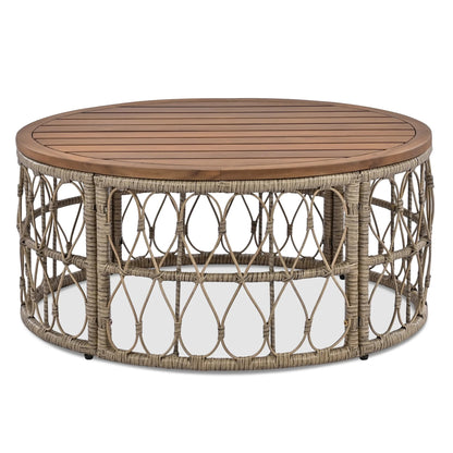Luxurious 4 - Piece Wicker Patio Set: Blue Sofa & Table for Outdoor Relaxation - Nourishment Tapestry