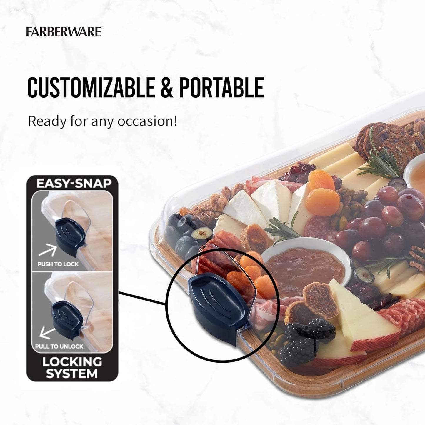 Luxurious Bamboo Charcuterie Board Set: Elegant 11x14" Serving Tray with Lid - Nourishment Tapestry