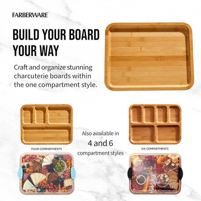 Luxurious Bamboo Charcuterie Board Set: Elegant 11x14" Serving Tray with Lid - Nourishment Tapestry