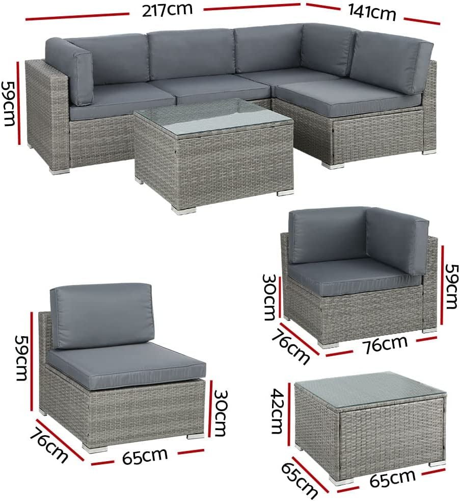 Luxurious Grey Wicker Patio Set: 4 - Piece Outdoor Furniture Set - Nourishment Tapestry