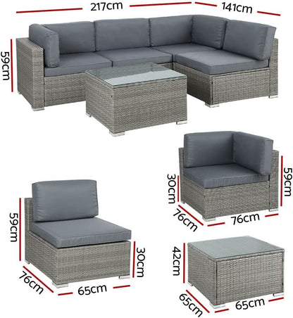 Luxurious Grey Wicker Patio Set: 4 - Piece Outdoor Furniture Set - Nourishment Tapestry
