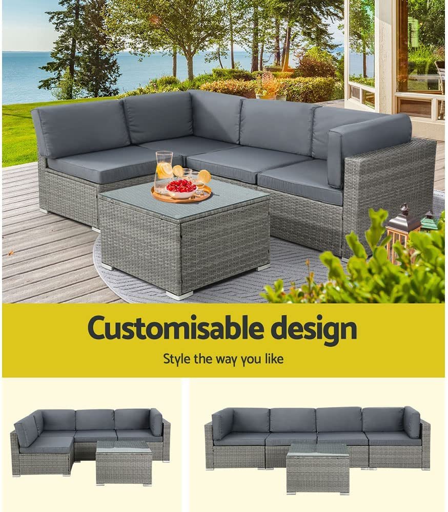 Luxurious Grey Wicker Patio Set: 4 - Piece Outdoor Furniture Set - Nourishment Tapestry