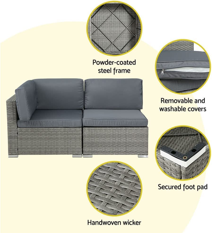 Luxurious Grey Wicker Patio Set: 4 - Piece Outdoor Furniture Set - Nourishment Tapestry