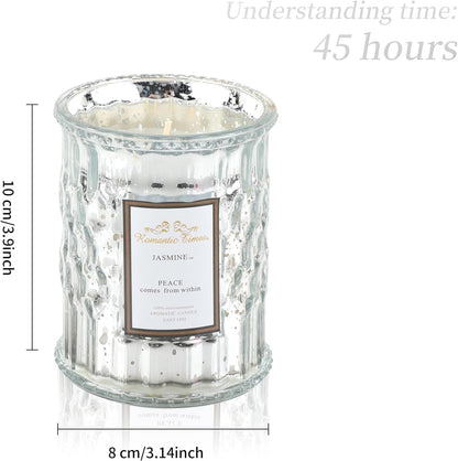 Luxurious Jasmine Scented Candle: 17 Oz Glass Jar, Perfect Gift for Any Occasion - Nourishment Tapestry