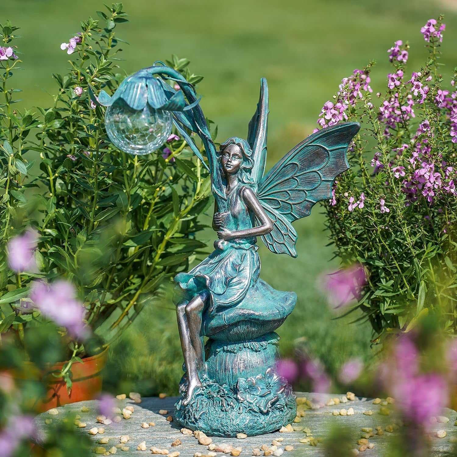Magical Solar Fairy Garden Statue with LED Lights: Enchant Your Outdoor Space - Nourishment Tapestry
