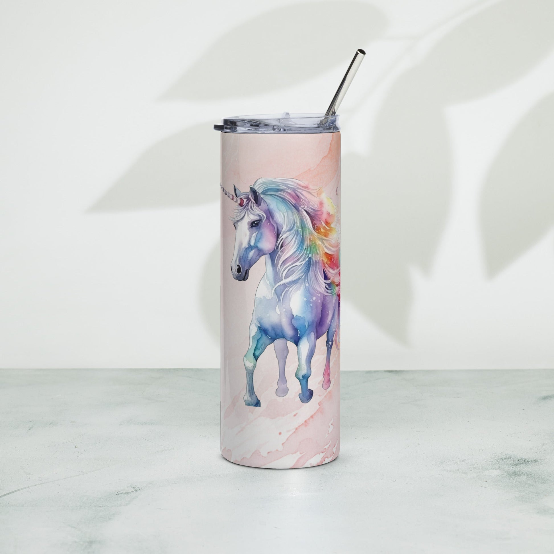 Magical Unicorn Tumbler: 20oz Insulated Steel Cup with Dreamy Watercolor Design - Nourishment Tapestry