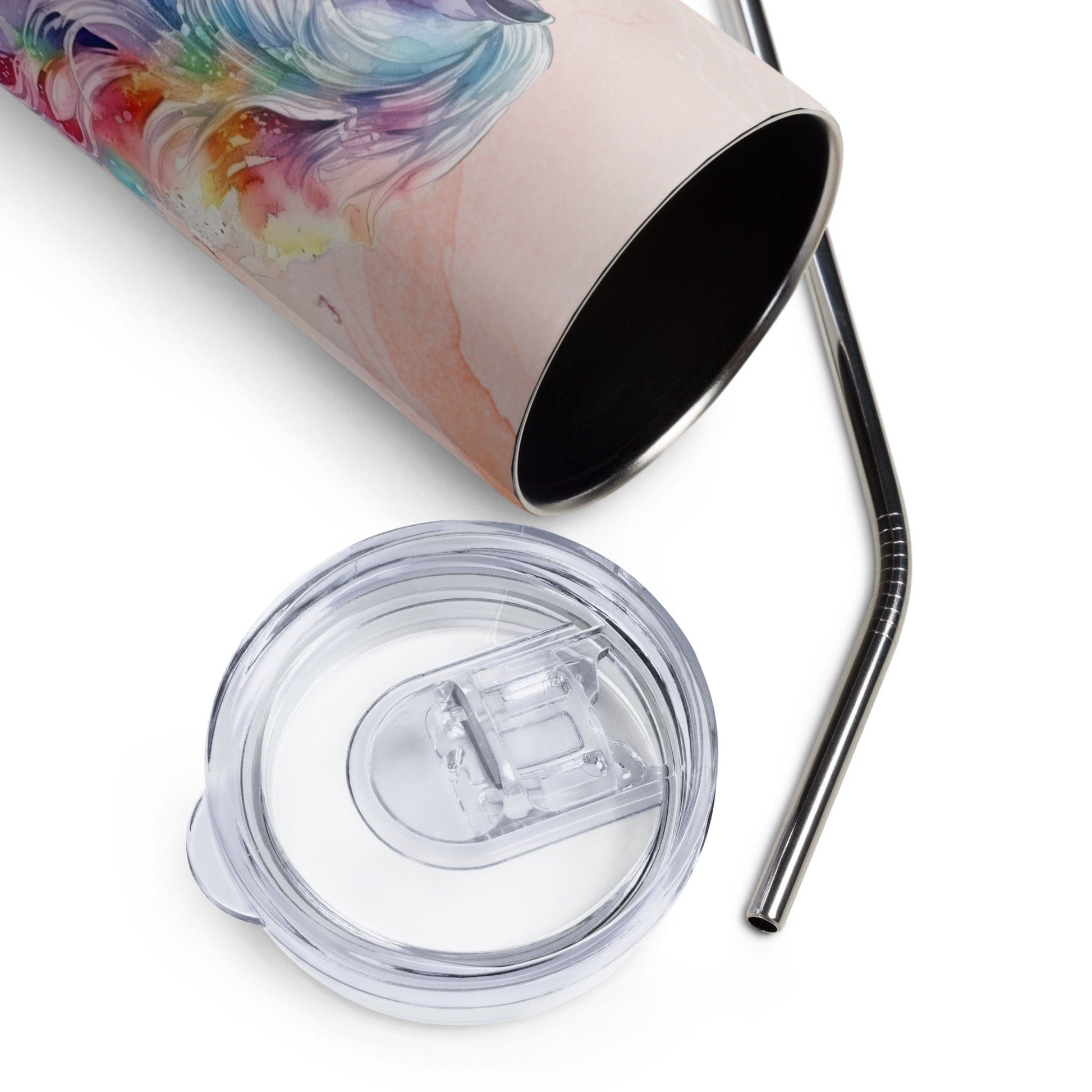 Magical Unicorn Tumbler: 20oz Insulated Steel Cup with Dreamy Watercolor Design - Nourishment Tapestry
