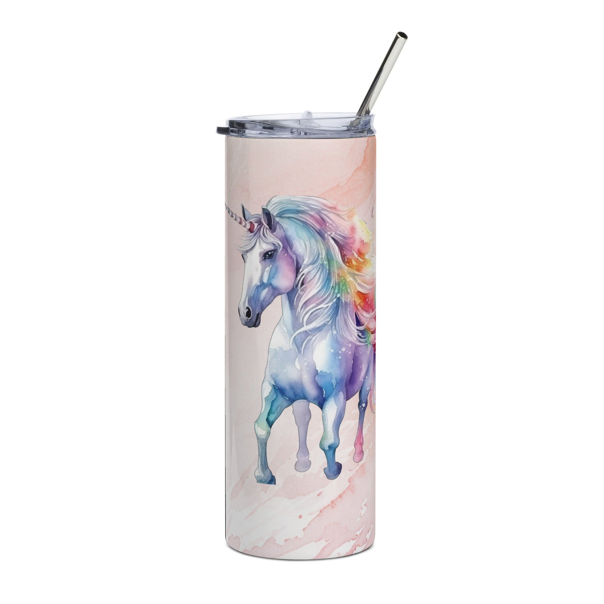 Magical Unicorn Tumbler: 20oz Insulated Steel Cup with Dreamy Watercolor Design - Nourishment Tapestry