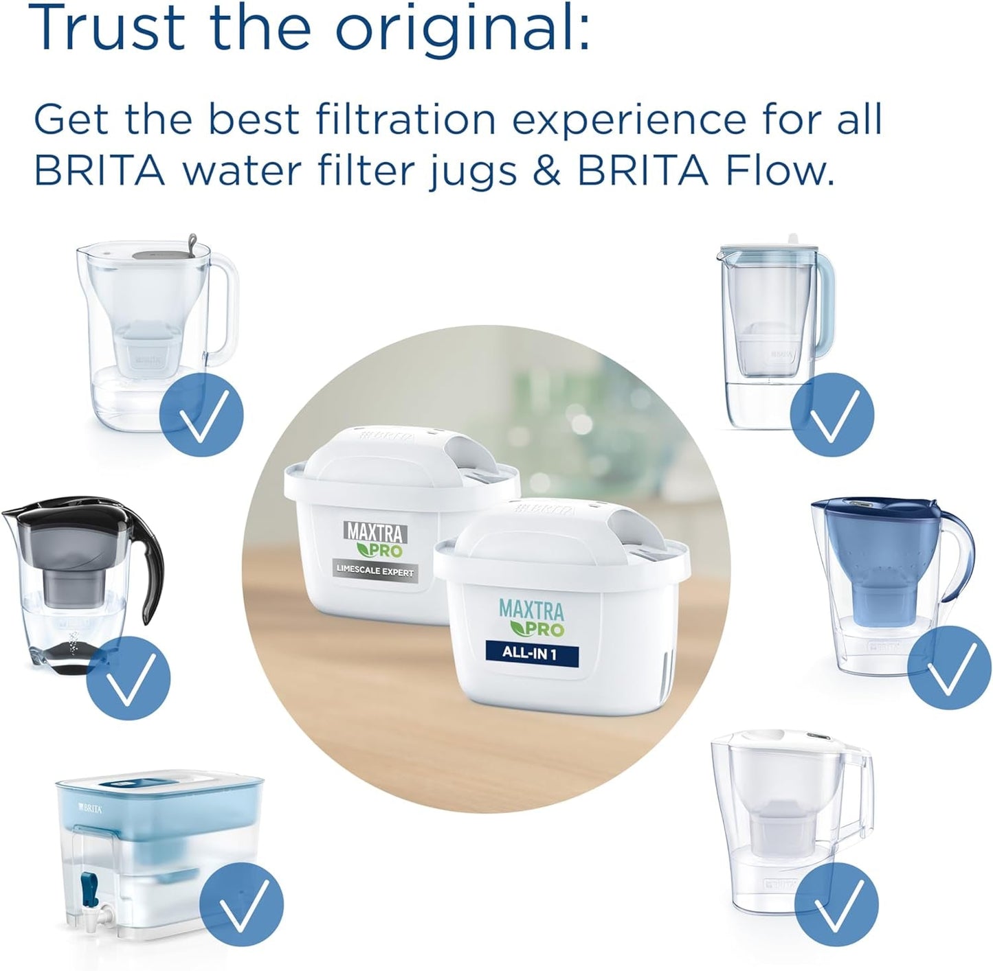 MAXTRA PRO Water Filter Cartridge 6 Pack - Reduce Impurities, Chlorine, PFAS, Pesticides, Limescale - Better Taste! - Nourishment Tapestry