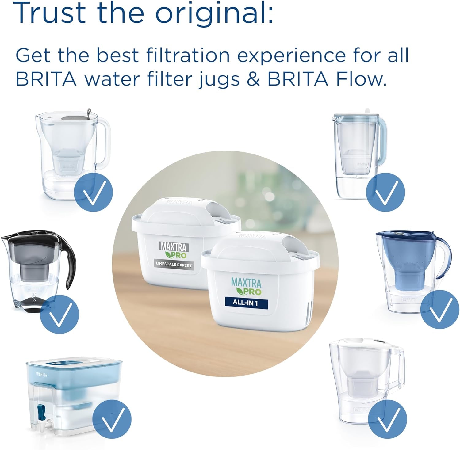 MAXTRA PRO Water Filter Cartridge 6 Pack - Reduce Impurities, Chlorine, PFAS, Pesticides, Limescale - Better Taste! - Nourishment Tapestry