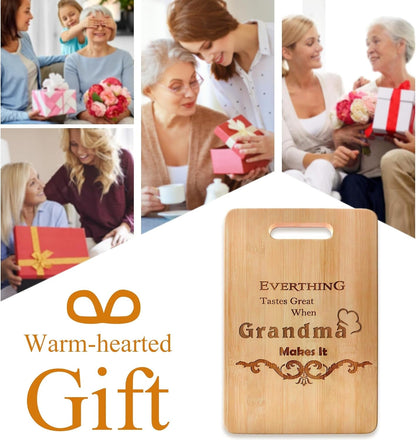 Personalized Bamboo Chopping Board: Engraved Gift for Grandma - Birthday, Mother's Day, Christmas - Nourishment Tapestry