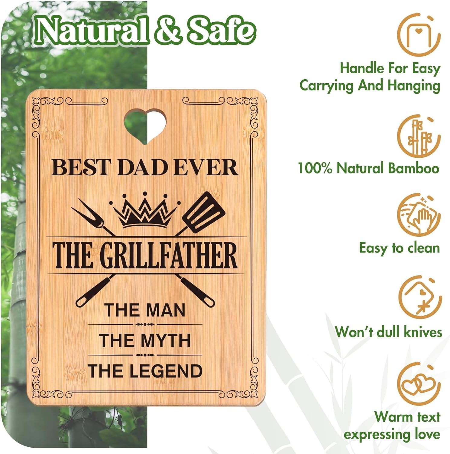 Personalized Bamboo Cutting Board: Engraved Father's Day Gift for Dad - Nourishment Tapestry