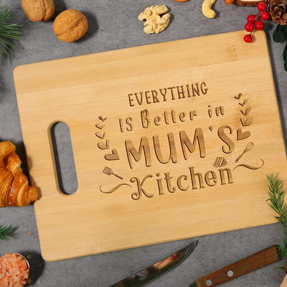 Personalized Bamboo Cutting Board: Engraved Mother's Day Gift - Nourishment Tapestry