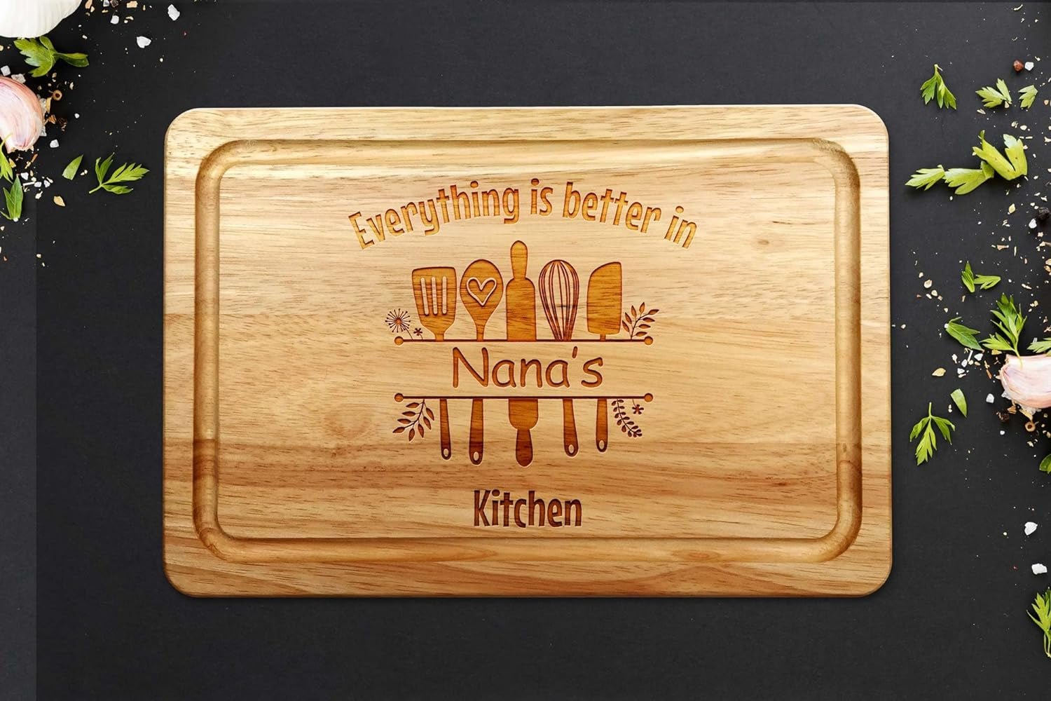 Personalized Engraved Cutting Board: Heartfelt Gift for Mom, Wife, Nana - Anniversary, Birthday, Mother's Day - Nourishment Tapestry
