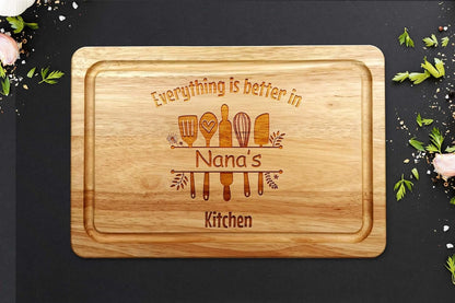 Personalized Engraved Cutting Board: Heartfelt Gift for Mom, Wife, Nana - Anniversary, Birthday, Mother's Day - Nourishment Tapestry