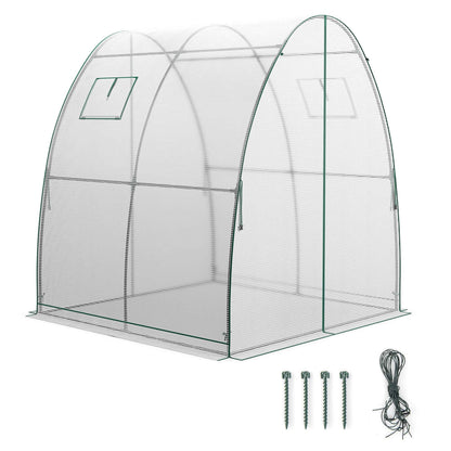 Portable Greenhouse 6x6x6.6 FT: Easy - Access 2 - Door, Ventilated Windows, Spacious Plant Sanctuary - Grow Your Plants in Style! - Nourishment Tapestry