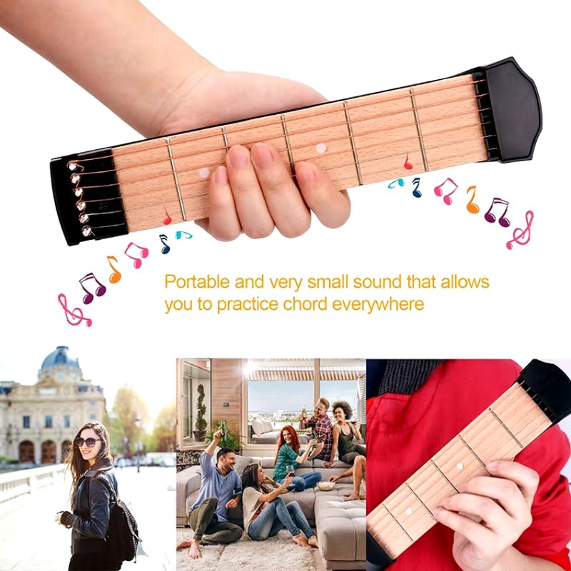 Portable Guitar Practice Tool: 6 - String Chord Trainer for Beginners - Finger Flexibility Developer - Nourishment Tapestry