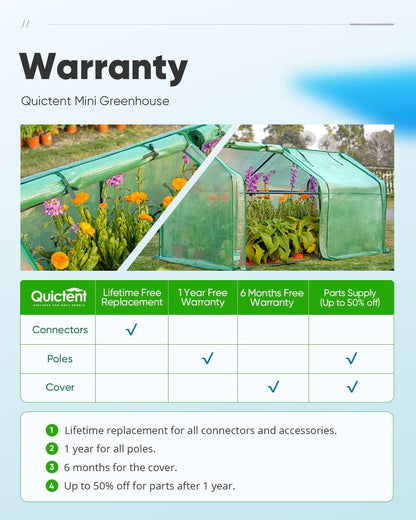Portable Mini Greenhouse: 180x90x90cm PE Cover, Zipper Doors, 50 Plant Tags - Nourishment Tapestry