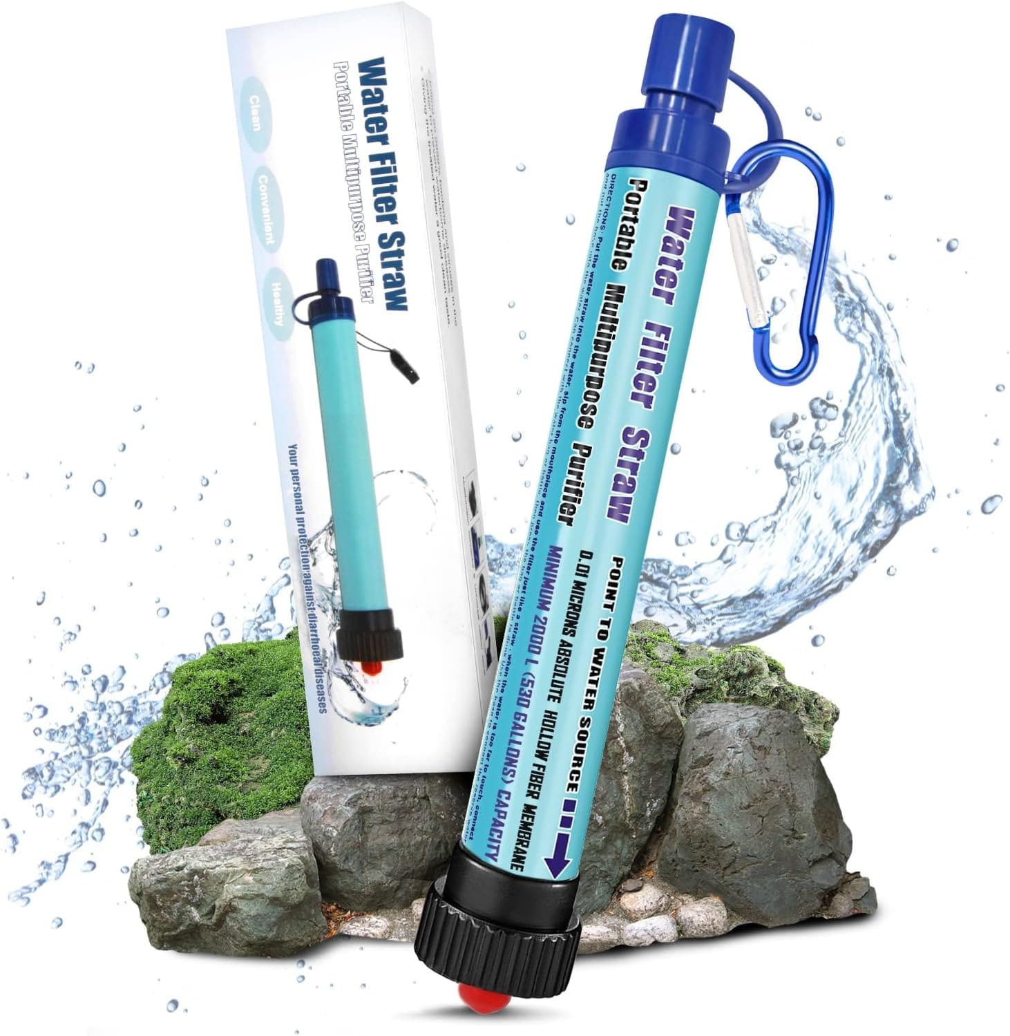 Portable Water Filter Straw - 2000L Capacity for Safe Hydration in Emergencies & Outdoors - Nourishment Tapestry