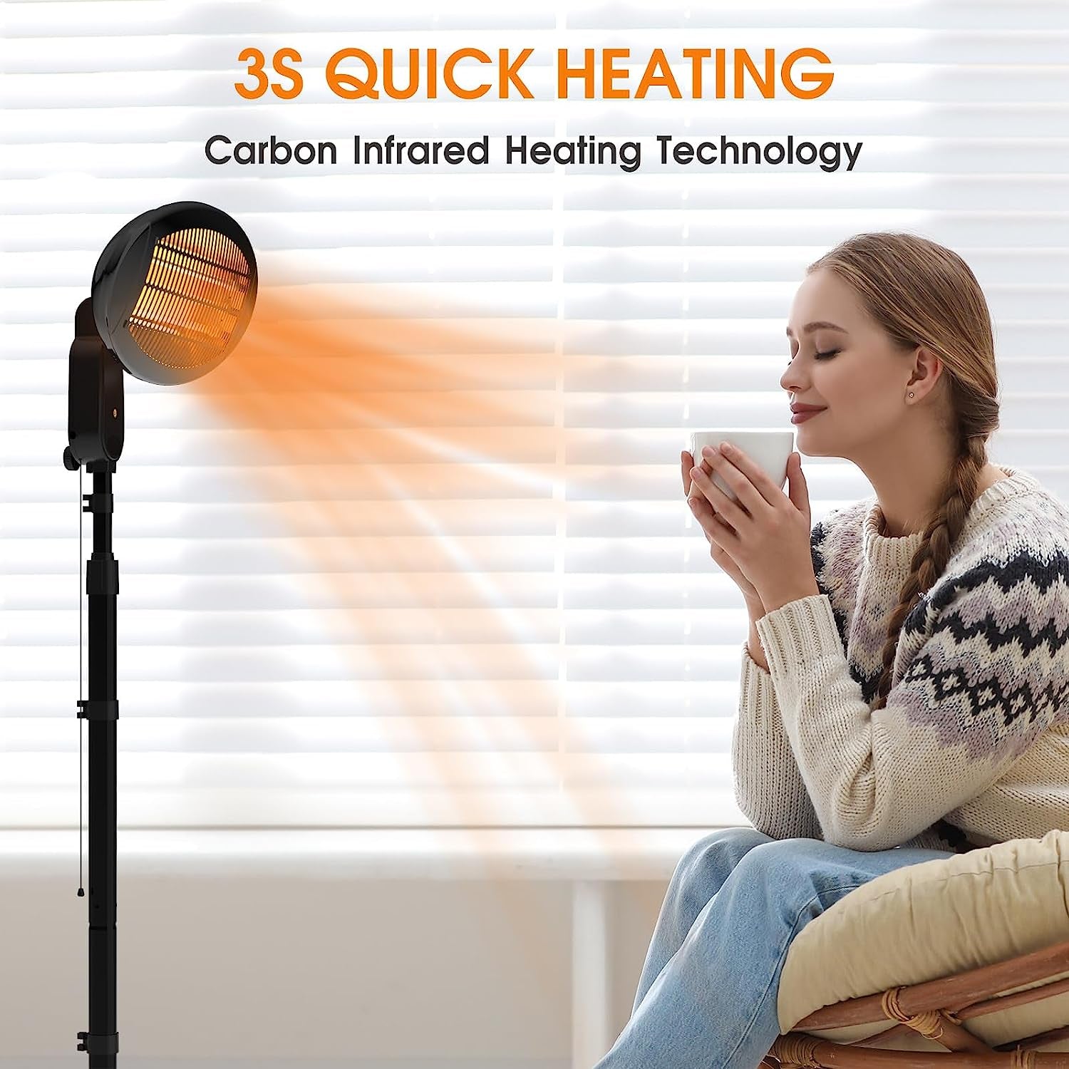 Powerful 3 - Mode Outdoor Patio Heater: Safe & Versatile for Balcony, Backyard, & Garage - Nourishment Tapestry